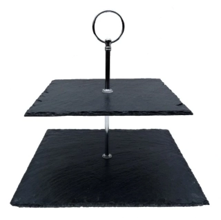 Dvojposchodový štvorcový etažér KLASIK