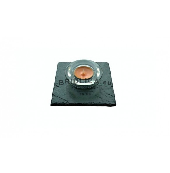 Slate Mat For Candlestick I., 1 piece 10x10 cm, 11x11 cm, 12x12 cm - Home Accessories