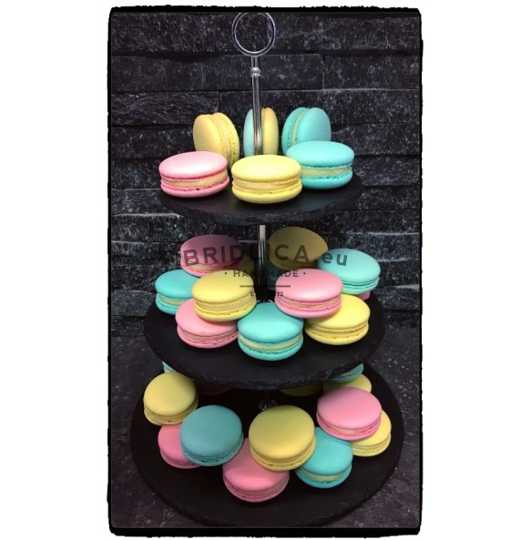 3 - Tier Rounded Slate Cake Stand 25x25x35 cm - NEW PRODUCTS