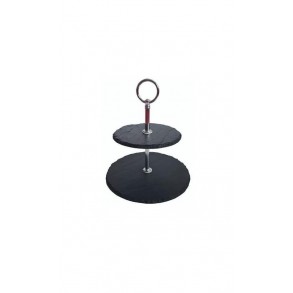 2 - Tier Rounded Slate Cake Stand EXTRA MINI 14x14x14 cm