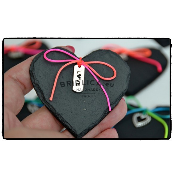 Slate Magnet - Decorated Heart 7x7 cm - Gifts