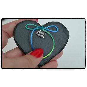 Slate Magnet - Decorated Heart 7x7 cm
