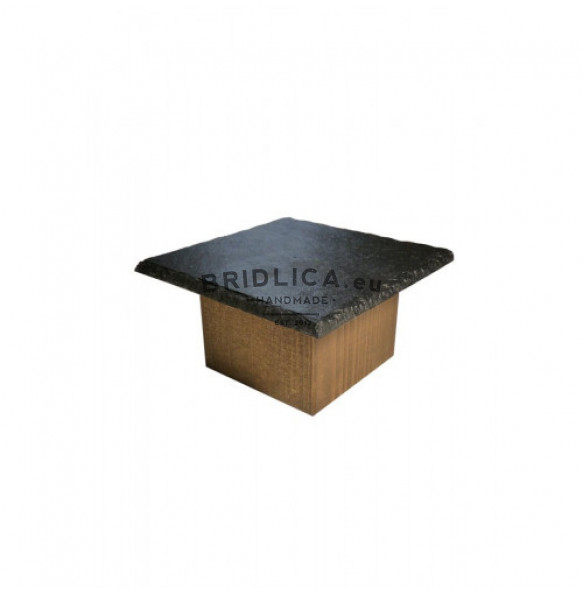Slate Platter With Bamboo Wood 38x24 cm - Platters