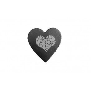 Slate Saucer, heart, 1 piece, 12x12 cm type B.