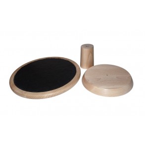 Beech Wooden Stand With Wood Tray With Circle Slate Plate Ø 25 cm type A. 